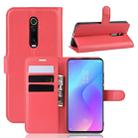 Litchi Texture Horizontal Flip Leather Case for Xiaomi Redmi K20 / K20 Pro / Mi 9T / Mi 9T Pro, with Wallet & Holder & Card Slots(Red) - 1