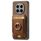 For Honor Magic7 Pro Retro Splitable Magnetic Stand Card Bag Leather Phone Case(Brown) - 2