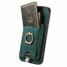 For Honor Magic7 Pro Retro Splitable Magnetic Card Bag Leather Phone Case(Green) - 3