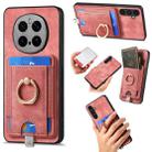 For Honor Magic7 Pro Retro Splitable Magnetic Card Bag Leather Phone Case(Pink) - 1