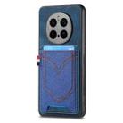 For Honor Magic7 Pro Denim Texture Leather Skin Phone Case with Card Slot(Blue) - 1