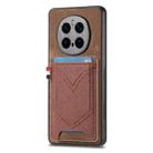 For Honor Magic7 Pro Denim Texture Leather Skin Phone Case with Card Slot(Brown) - 1