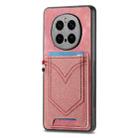 For Honor Magic7 Pro Denim Texture Leather Skin Phone Case with Card Slot(Pink) - 1