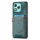 For Honor 400 Lite Glodal Denim Texture Leather Skin Phone Case with Card Slot(Green) - 1