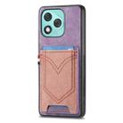 For Honor 400 Lite Glodal Denim Texture Leather Skin Phone Case with Card Slot(Purple) - 1