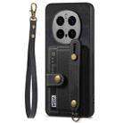 For Honor Magic7 Pro Retro Cross Wristband Wallet Leather Back Phone Case(Black) - 2