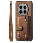 For Honor Magic7 Pro Retro Cross Wristband Wallet Leather Back Phone Case(Brown) - 2