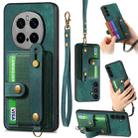 For Honor Magic7 Pro Retro Cross Wristband Wallet Leather Back Phone Case(Green) - 1