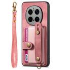 For Honor Magic7 Pro Retro Cross Wristband Wallet Leather Back Phone Case(Pink) - 2