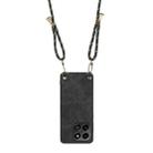 For Honor X6b 4G Vintage Leather PC Back Cover Phone Case with Crossbody Strap(Black) - 3
