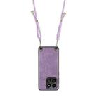 For Honor X6b 4G Vintage Leather PC Back Cover Phone Case with Crossbody Strap(Purple) - 3