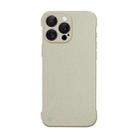 For iPhone 16 Pro Max Frameless Litchi Texture PC Phone Case(Light Yellow) - 1