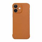 For iPhone 16 Plus Frameless Litchi Texture PC Phone Case(Orange) - 1