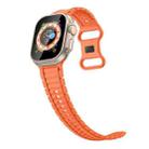 For Apple Watch 46mm / 49mm / 45mm / 44mm Crawler Splayed 8-shaped Buckle Silicone Watch Band(Orange) - 3