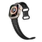 For Apple Watch 46mm / 49mm / 45mm / 44mm Crawler Splayed 8-shaped Buckle Silicone Watch Band(Black) - 3