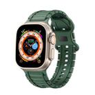 For Apple Watch 46mm / 49mm / 45mm / 44mm Crawler Splayed 8-shaped Buckle Silicone Watch Band(Army Green) - 1