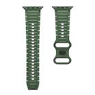 For Apple Watch 46mm / 49mm / 45mm / 44mm Crawler Splayed 8-shaped Buckle Silicone Watch Band(Army Green) - 2