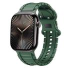 For Apple Watch 42mm / 41mm / 40mm / 38mm Crawler Splayed 8-shaped Buckle Silicone Watch Band(Army Green) - 1