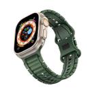 For Apple Watch 42mm / 41mm / 40mm / 38mm Crawler Splayed 8-shaped Buckle Silicone Watch Band(Army Green) - 3