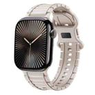 For Apple Watch 42mm / 41mm / 40mm / 38mm Crawler Splayed 8-shaped Buckle Silicone Watch Band(Starlight) - 1
