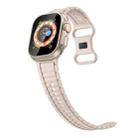 For Apple Watch 42mm / 41mm / 40mm / 38mm Crawler Splayed 8-shaped Buckle Silicone Watch Band(Starlight) - 3