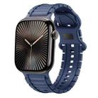 For Apple Watch 42mm / 41mm / 40mm / 38mm Crawler Splayed 8-shaped Buckle Silicone Watch Band(Blue) - 1