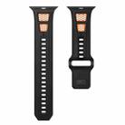 For Apple Watch 46mm / 49mm / 45mm / 44mm Dual Color Mesh Reverse Buckle Silicone Watch Band(Black Orange) - 2