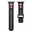 For Apple Watch 46mm / 49mm / 45mm / 44mm Dual Color Mesh Reverse Buckle Silicone Watch Band(Black Red) - 2