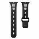 For Apple Watch 46mm / 49mm / 45mm / 44mm Dual Color Mesh Reverse Buckle Silicone Watch Band(Black Gray) - 2