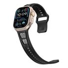 For Apple Watch 46mm / 49mm / 45mm / 44mm Dual Color Mesh Reverse Buckle Silicone Watch Band(Black Gray) - 3
