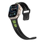 For Apple Watch 46mm / 49mm / 45mm / 44mm Dual Color Mesh Reverse Buckle Silicone Watch Band(Black Green) - 3