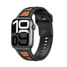 For Apple Watch 42mm / 41mm / 40mm / 38mm Dual Color Mesh Reverse Buckle Silicone Watch Band(Black Orange) - 1