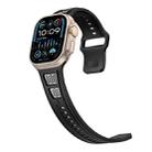 For Apple Watch 42mm / 41mm / 40mm / 38mm Dual Color Mesh Reverse Buckle Silicone Watch Band(Black Gray) - 3