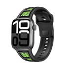 For Apple Watch 42mm / 41mm / 40mm / 38mm Dual Color Mesh Reverse Buckle Silicone Watch Band(Black Green) - 1