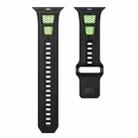For Apple Watch 42mm / 41mm / 40mm / 38mm Dual Color Mesh Reverse Buckle Silicone Watch Band(Black Green) - 2