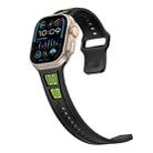 For Apple Watch 42mm / 41mm / 40mm / 38mm Dual Color Mesh Reverse Buckle Silicone Watch Band(Black Green) - 3