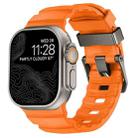 For Apple Watch 46mm / 49mm / 45mm / 44mm Wild Path Grey Buckle Thickened Silicone Watch Band(Orange) - 1