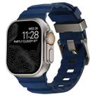 For Apple Watch 46mm / 49mm / 45mm / 44mm Wild Path Grey Buckle Thickened Silicone Watch Band(Atlantic Blue) - 1