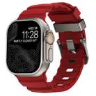 For Apple Watch 46mm / 49mm / 45mm / 44mm Wild Path Grey Buckle Thickened Silicone Watch Band(Red) - 1
