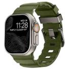 For Apple Watch 46mm / 49mm / 45mm / 44mm Wild Path Grey Buckle Thickened Silicone Watch Band(Army Green) - 1