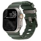 For Apple Watch 46mm / 49mm / 45mm / 44mm Wild Path Grey Buckle Thickened Silicone Watch Band(Dark Green) - 1