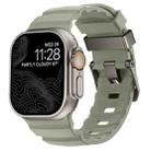 For Apple Watch 46mm / 49mm / 45mm / 44mm Wild Path Grey Buckle Thickened Silicone Watch Band(Milk Green) - 1