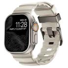 For Apple Watch 46mm / 49mm / 45mm / 44mm Wild Path Grey Buckle Thickened Silicone Watch Band(Starlight) - 1