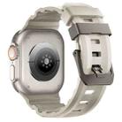 For Apple Watch 46mm / 49mm / 45mm / 44mm Wild Path Grey Buckle Thickened Silicone Watch Band(Starlight) - 2