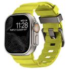 For Apple Watch 46mm / 49mm / 45mm / 44mm Wild Path Grey Buckle Thickened Silicone Watch Band(Fluorescent Green) - 1