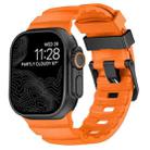 For Apple Watch 46mm / 49mm / 45mm / 44mm Wild Path Black Buckle Thickened Silicone Watch Band(Orange) - 1