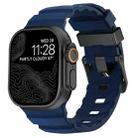 For Apple Watch 46mm / 49mm / 45mm / 44mm Wild Path Black Buckle Thickened Silicone Watch Band(Atlantic Blue) - 1