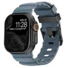 For Apple Watch 46mm / 49mm / 45mm / 44mm Wild Path Black Buckle Thickened Silicone Watch Band(Ocean Blue) - 1