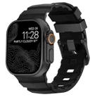 For Apple Watch 46mm / 49mm / 45mm / 44mm Wild Path Black Buckle Thickened Silicone Watch Band(Black) - 1