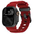For Apple Watch 46mm / 49mm / 45mm / 44mm Wild Path Black Buckle Thickened Silicone Watch Band(Red) - 1